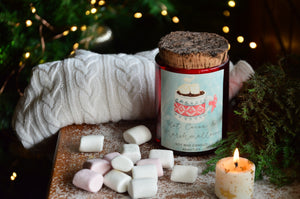 Hot Cocoa & Marshmallow | Woodwick Container Candle with a Bark Lid | Winter Edition