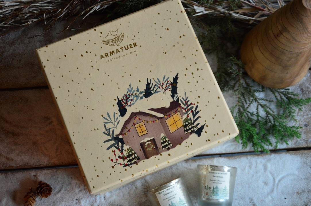 Wooden Christmas Tree | Winter Morning Snowfall Gift Box