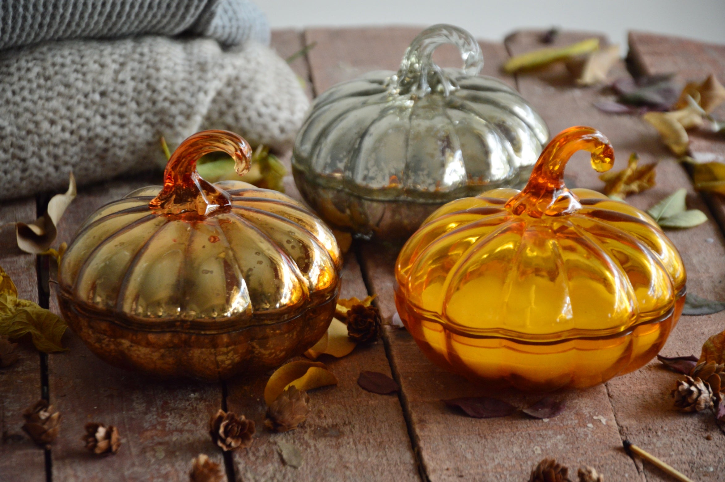 Harvest Spice Vintage Orange Glass Pumpkin Candle | Hazelnut Cappuccino